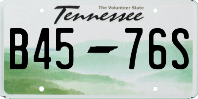 TN license plate B4576S