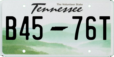 TN license plate B4576T