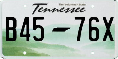 TN license plate B4576X