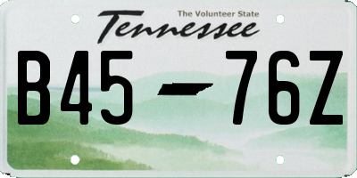 TN license plate B4576Z