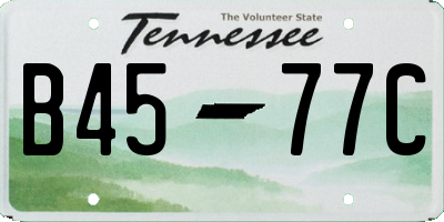 TN license plate B4577C