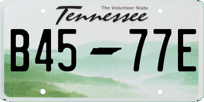 TN license plate B4577E