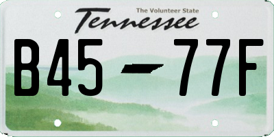 TN license plate B4577F