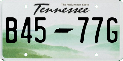 TN license plate B4577G