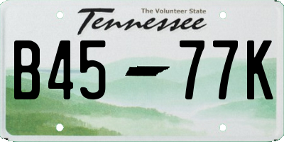 TN license plate B4577K