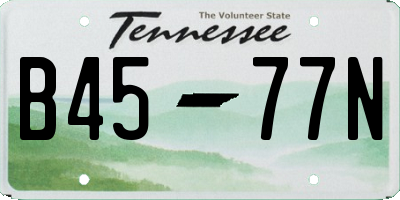 TN license plate B4577N