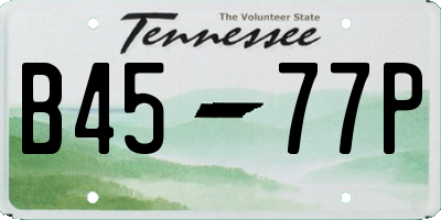 TN license plate B4577P