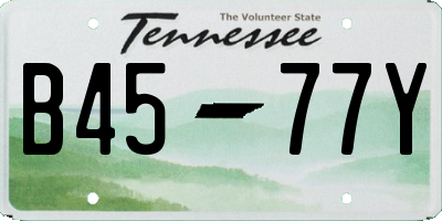 TN license plate B4577Y