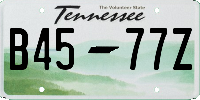 TN license plate B4577Z