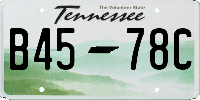 TN license plate B4578C