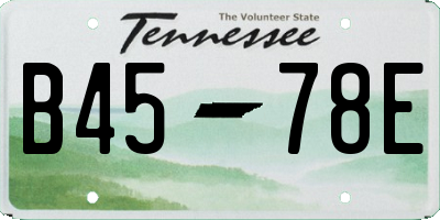 TN license plate B4578E