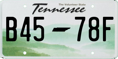 TN license plate B4578F