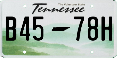 TN license plate B4578H