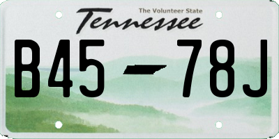 TN license plate B4578J