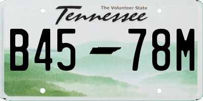 TN license plate B4578M