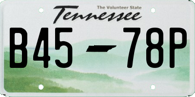 TN license plate B4578P