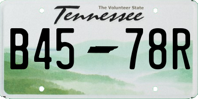 TN license plate B4578R