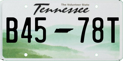 TN license plate B4578T