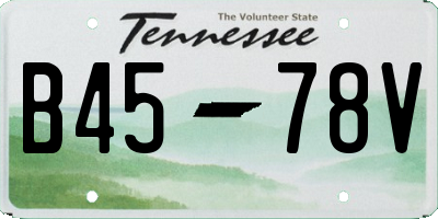 TN license plate B4578V