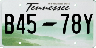 TN license plate B4578Y