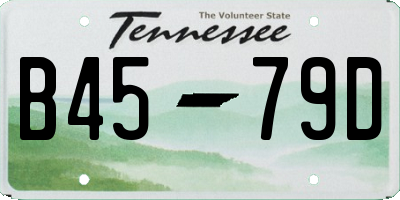 TN license plate B4579D