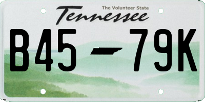 TN license plate B4579K