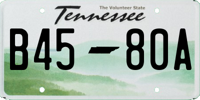 TN license plate B4580A