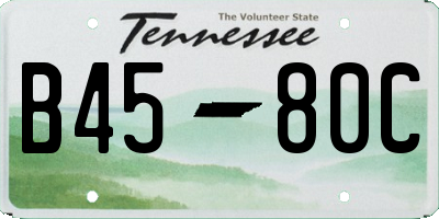 TN license plate B4580C