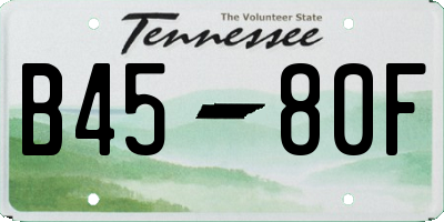 TN license plate B4580F