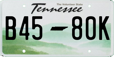 TN license plate B4580K