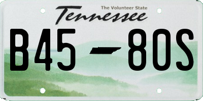 TN license plate B4580S