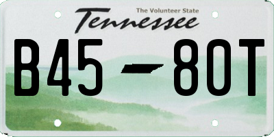 TN license plate B4580T