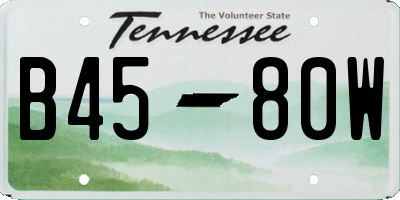 TN license plate B4580W