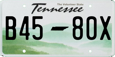 TN license plate B4580X