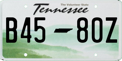 TN license plate B4580Z