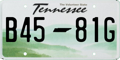 TN license plate B4581G