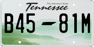 TN license plate B4581M