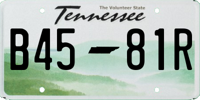 TN license plate B4581R