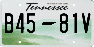 TN license plate B4581V