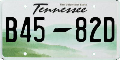 TN license plate B4582D