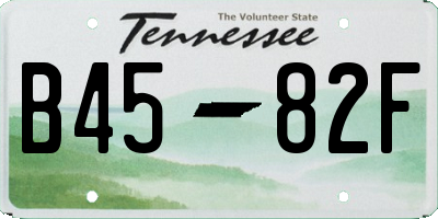 TN license plate B4582F