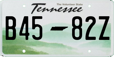 TN license plate B4582Z