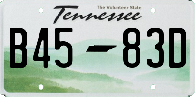 TN license plate B4583D