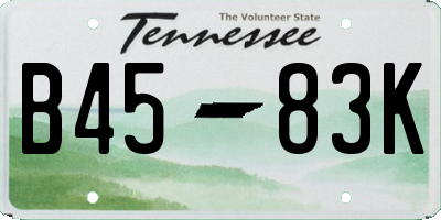 TN license plate B4583K