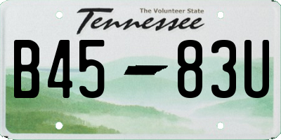 TN license plate B4583U