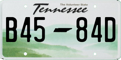 TN license plate B4584D