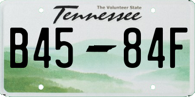 TN license plate B4584F