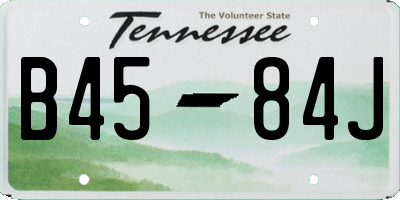 TN license plate B4584J
