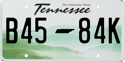 TN license plate B4584K