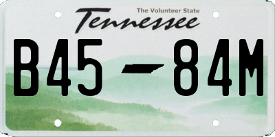 TN license plate B4584M